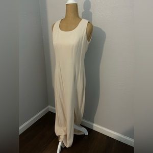 J.R. NITES by CALIENDO beige cream midi maxi slit form bodycon rayon dress sz 8
